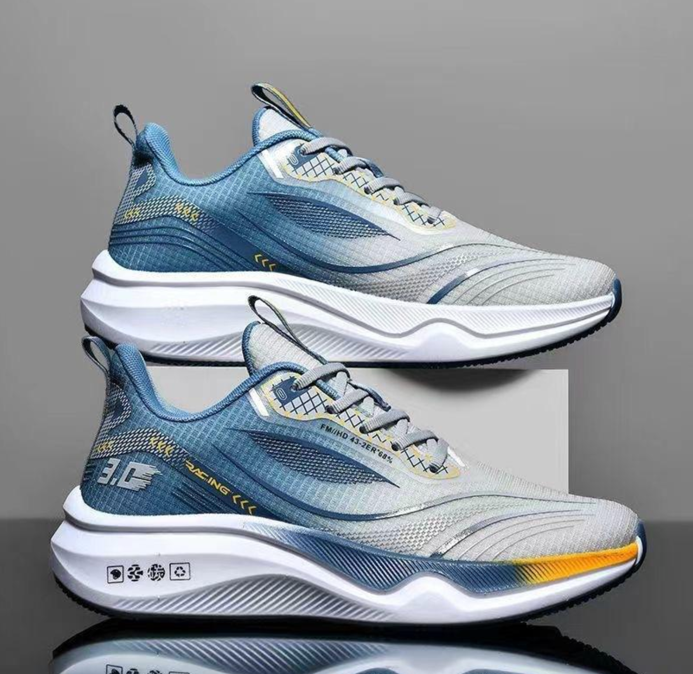 FlexAir™ Men’s Lightweight Fitness Sneakers – Breathable Lace-Up Sport Shoes